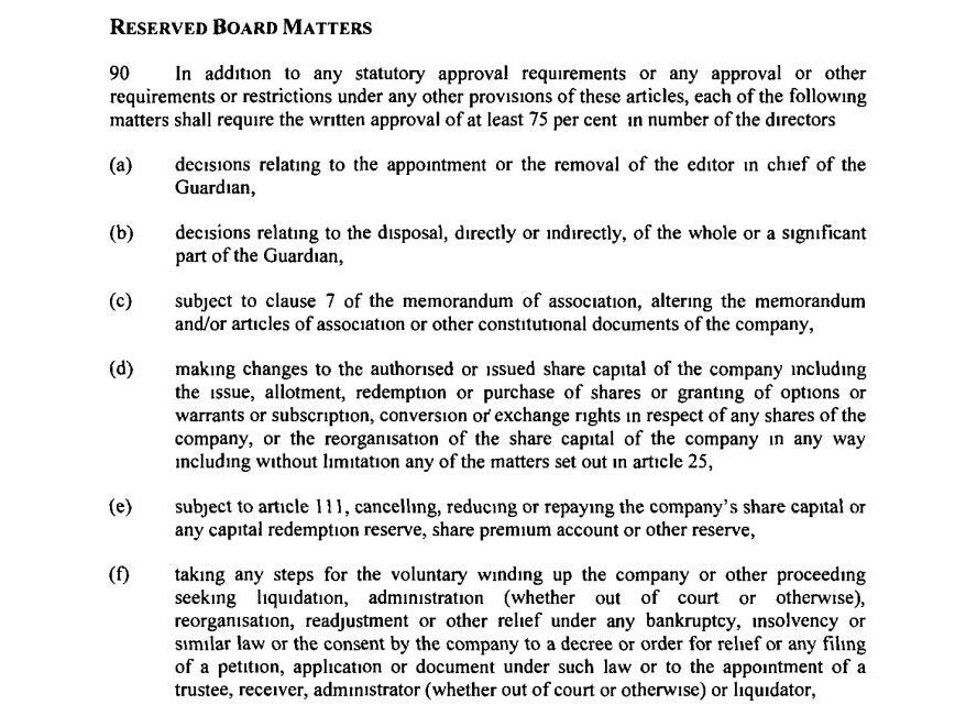 The Scott Trust Ltd articles of association