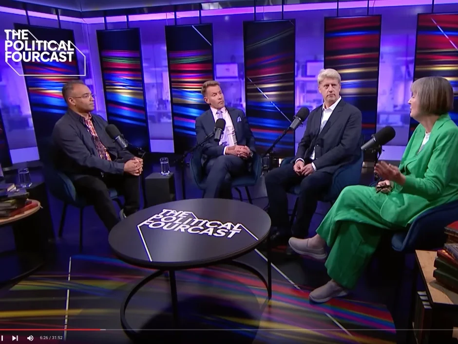 A still from an episode of Channel 4 News' podcast The Political Fourcast which publishes primarily to Youtube.