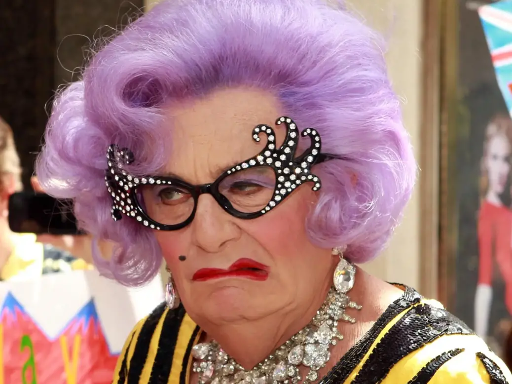 Comedian Barry Humphries as his alter ego Dame Edna Everage. Picture: PA Wire/PA Images/Sean Dempsey