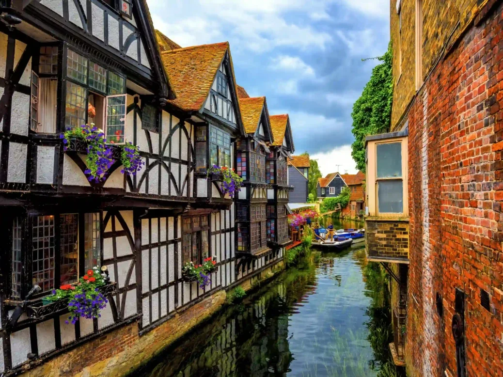 Medieval half-timber houses and Stour river in Canterbury Old Town, Kent, England. Picture: Shutterstock