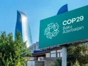 A billboard displays the branding for the COP29 climate conference in Baku, Azerbaijan. Picture: Zulfugar Graphics/Shutterstock